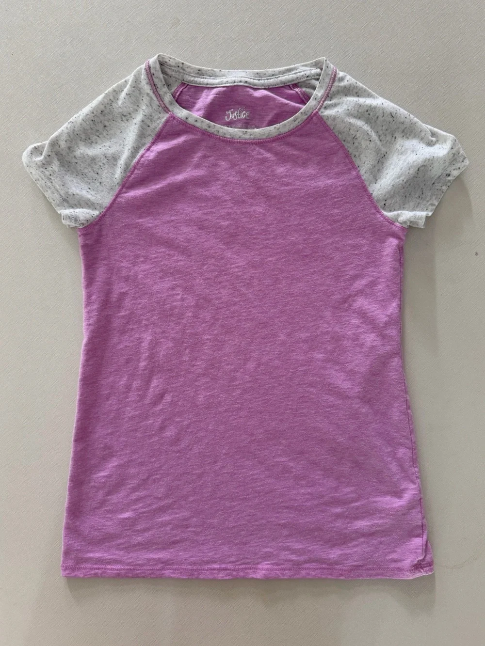 Justice Purple & Gray T-Shirt Girls Size 10